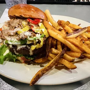 Philly cheesesteak burger special