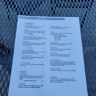 the menu
