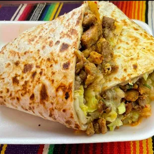 a burrito on a plate