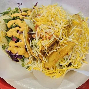 Korean Taco and crispy shredded beef taco