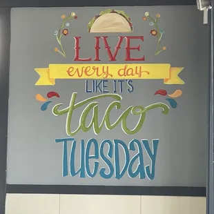 a taco tuesday sign