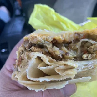 This was thee last part of the burrito and it still had meat!