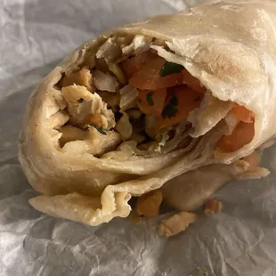 Chicken burrito instead of a bean and cheese burrito