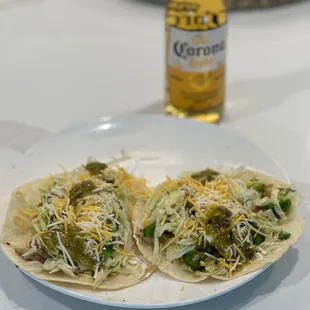 two tacos on a plate