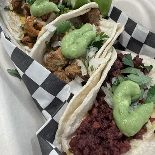 Pastor Taco, Pollo Taco, Chorizo Taco