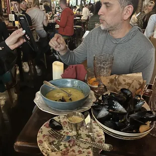 We paid the check with all the food on it.