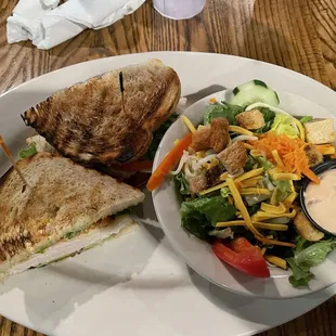 Club sandwich with side salad!