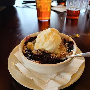 Blueberry Cobbler was the dessert of the day