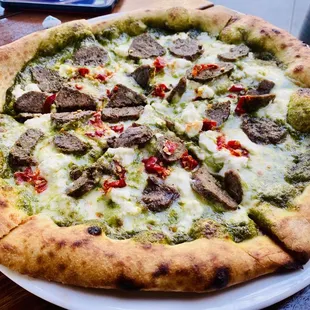 Lamb Meatball Pizza