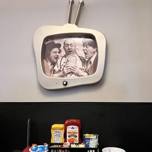 Our table with 3 stoogies