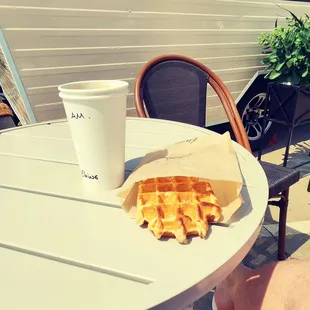 Americano with a waffle