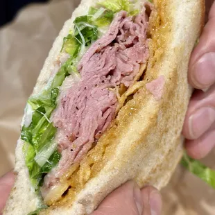 The close up..  this hot ham and swiss is everything!!!