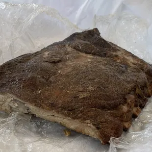 1/2 rack of pork ribs - the presentation isn't great, but they definitely taste good