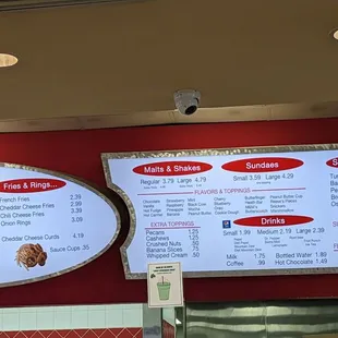 menus and prices