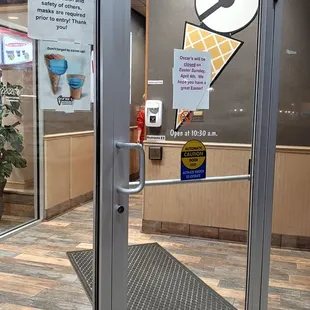 the entrance to the restaurant