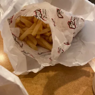 a bag of french fries