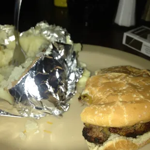Yum!!!! Cheeseburger and baked potato!