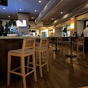 the bar and dining area