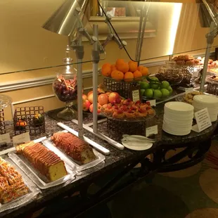 One section of breakfast buffet