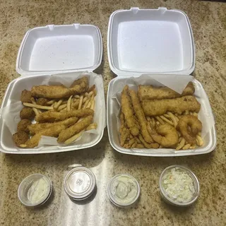 1 Cod & 4 Calamari Strips