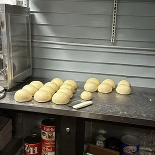 the dough being made