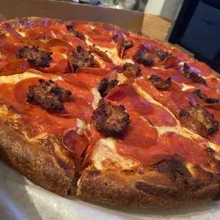 a pepperoni pizza