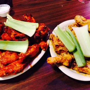 Double dipped char buff wings: Parmesan garlic &amp; buffalo!!!