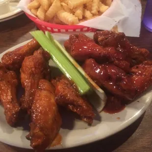 10 piece order of the double dipped char buff wings.