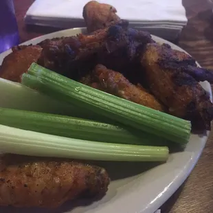 Char buffed buffalo wings