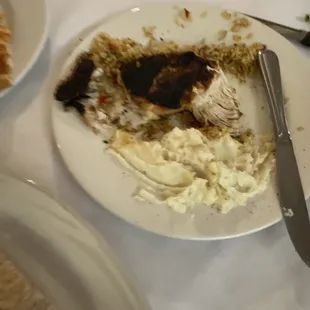 burnt chicken (taters were good)
