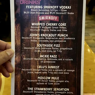 drinks menu 2/2023