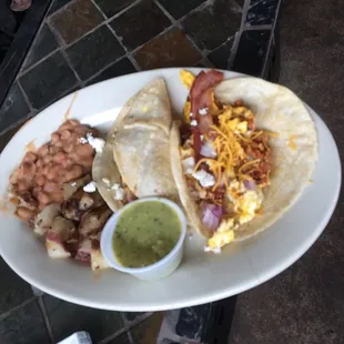 Breakfast tacos with all the meats