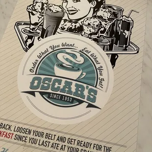 an advertisement for oscar&apos;s