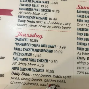Weekly Thursday Specials