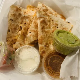 Chicken quesadilla to-go!