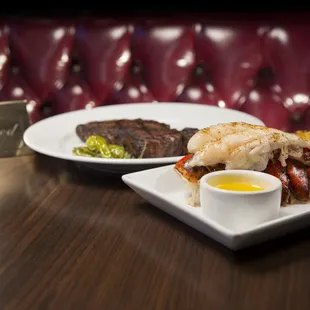 SALLY'S 14OZ NEW YORK STRIP WITH BUTTER POACHED LOBSTER TAIL