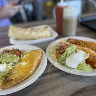 two plates of mexican food