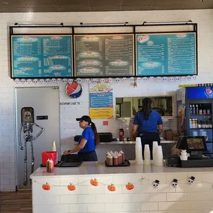 Menu and ordering counter