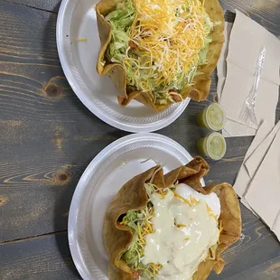 Taco salads for us oh yeah!