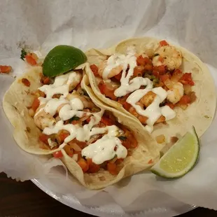 Shrimp soft tacos