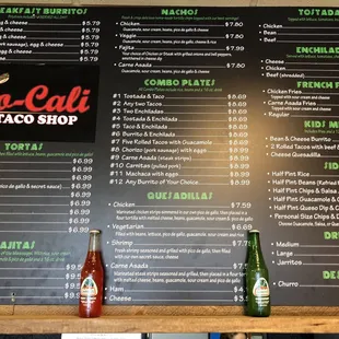 Menu as of Feb 2018