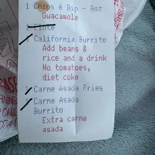 Shady business practices charging for food that was never received and not notifying customer