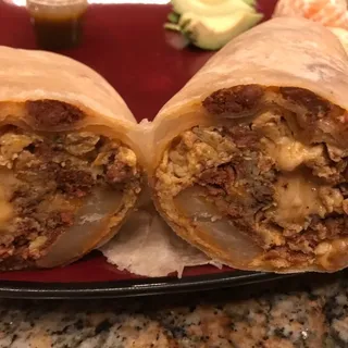 Chorizo, Egg, Cheese Burrito Breakfast