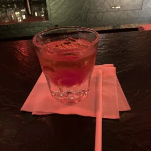 Manhattan on the rocks- took a few sips before snapping the pic.