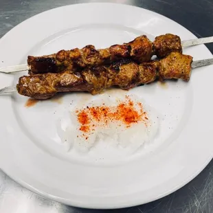 Lamb Shashlik - Charcoal grilled lamb kebabs