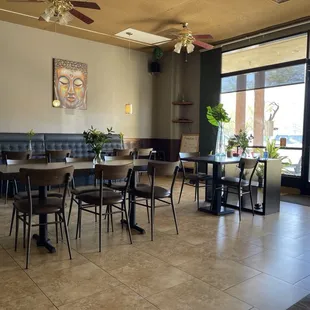 Interior of Osha Thai in the afternoon.
