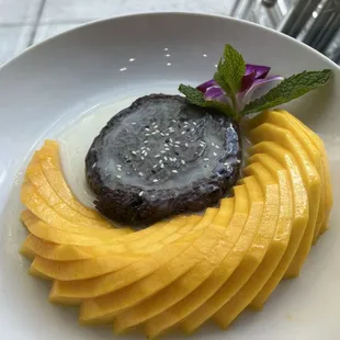 Beautiful and delicious mango sticky rice. Better than what you get in Thailand according to my mom!