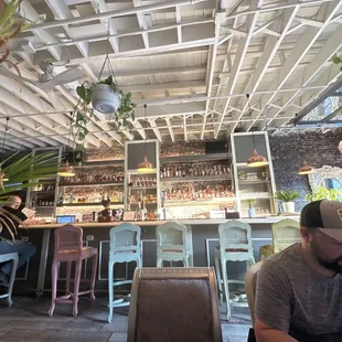 a man sitting at the bar