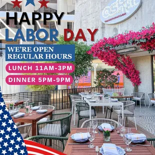 Happy Labor Day!!!

We are opened regularly from 11:00 am - 2:30 pm 
And 5:00 pm - 8:30 pm.