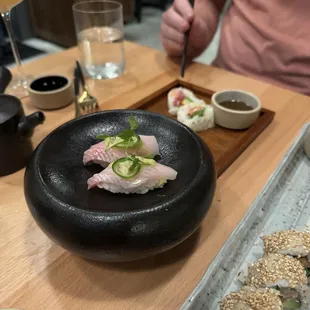 sashimi, sushi, sushi and sashimi, food